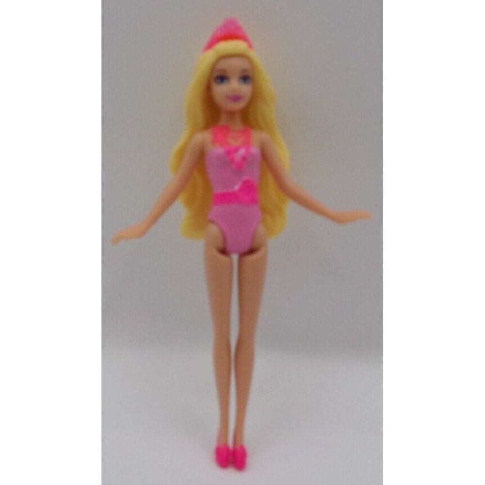 Polly Pocket Princess Plastic Blonde Blue Eyes Pink Crown- 3½" ©2013 #2634HRZ